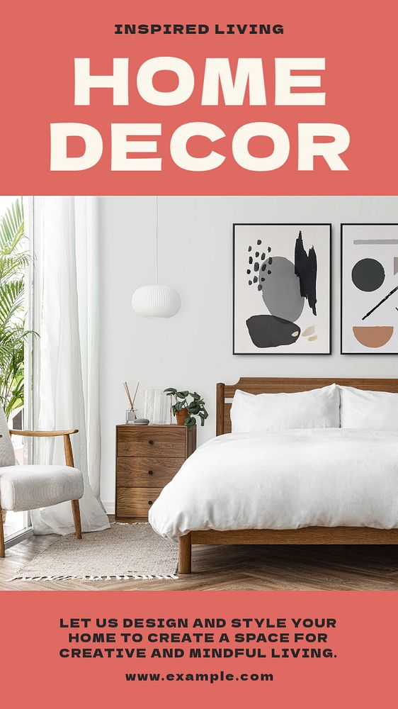 Interior decor inspiration  Instagram story template, editable design for social media