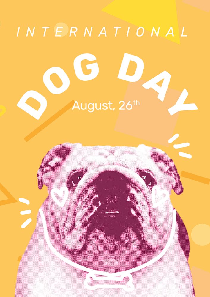 Dog day poster template, editable design