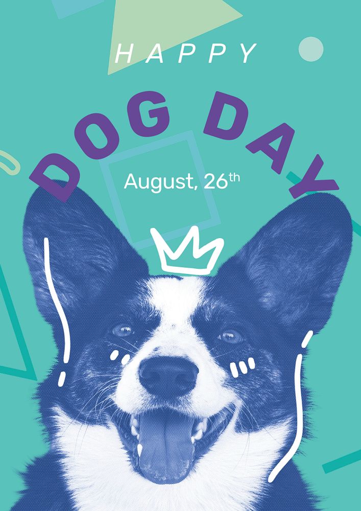 Dog day poster template, editable design