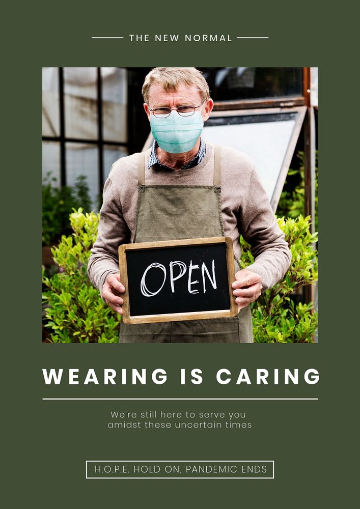 Wear mask editable poster template