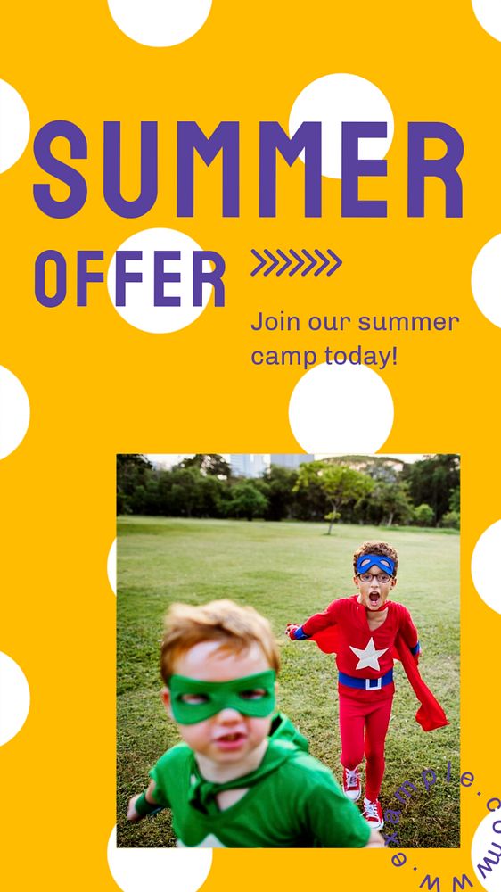 Summer camp  Instagram story template, editable design for social media