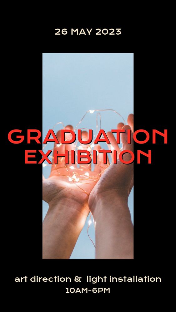 Exhibition graduation  Instagram story template, editable design for social media