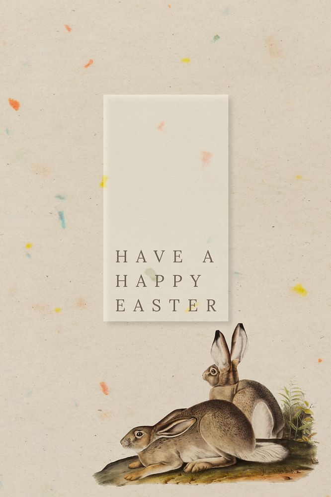 Easter greeting Pinterest pin template, editable vintage design