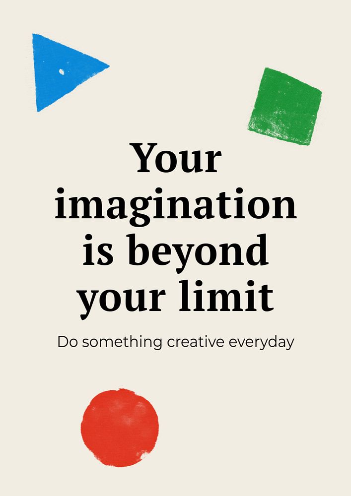 Creative inspiration quote poster template, editable block print design