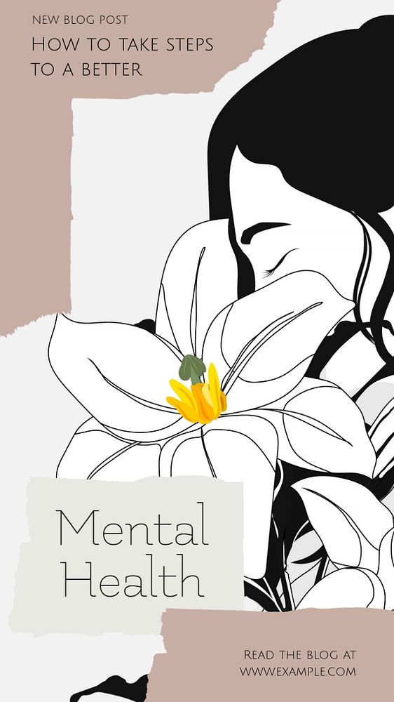 Mental health Instagram story template, editable design