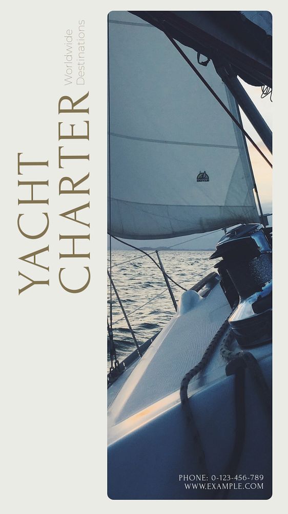 Yacht charter Instagram story template, editable design