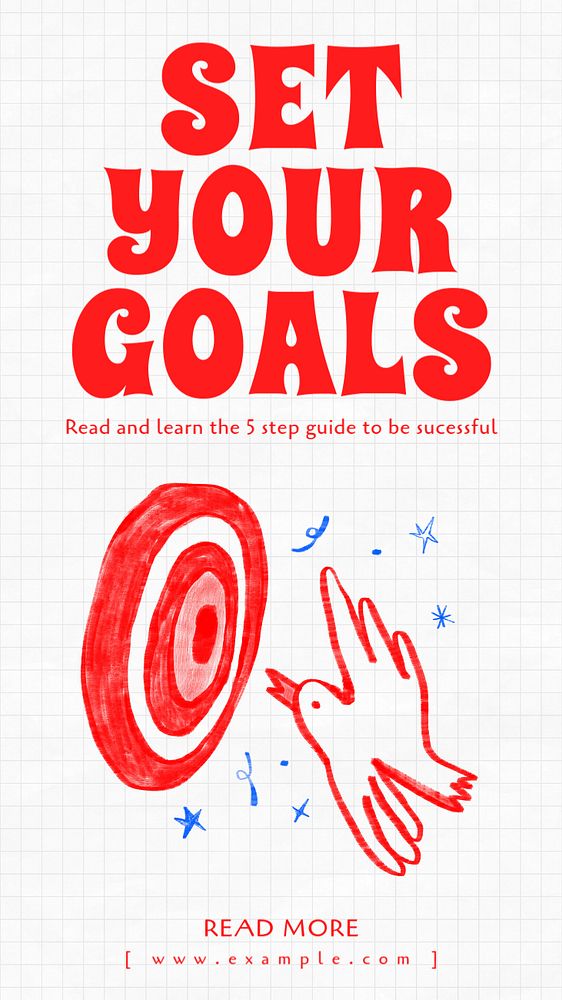 Setting goals Instagram story template, editable design