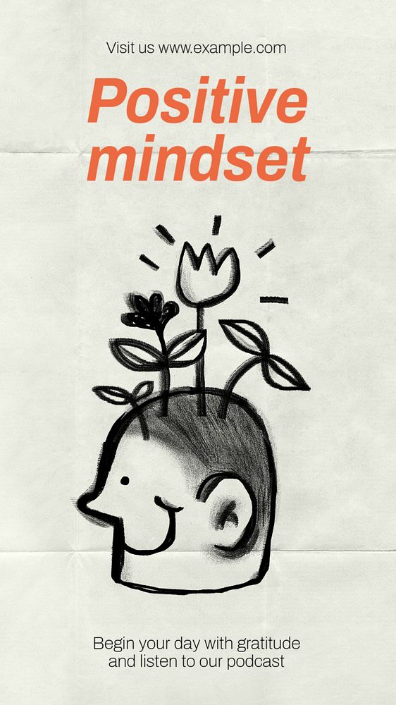 Positive mindset Instagram story template, editable design