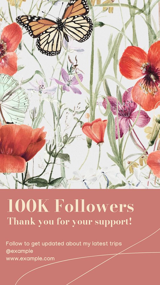 100k followers Instagram story template, editable design