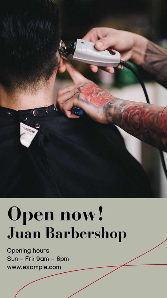 Barber shop Instagram story template, editable design