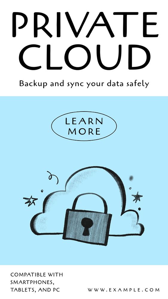 Cloud storage Instagram story template, editable design