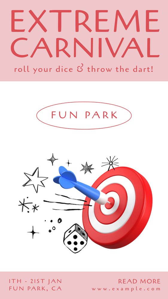 Extreme carnival Instagram story template, editable design