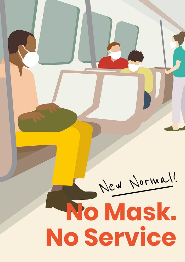 COVID-19 wear mask poster template, editable design