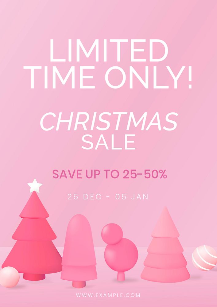 Christmas sale poster template, editable online shopping design