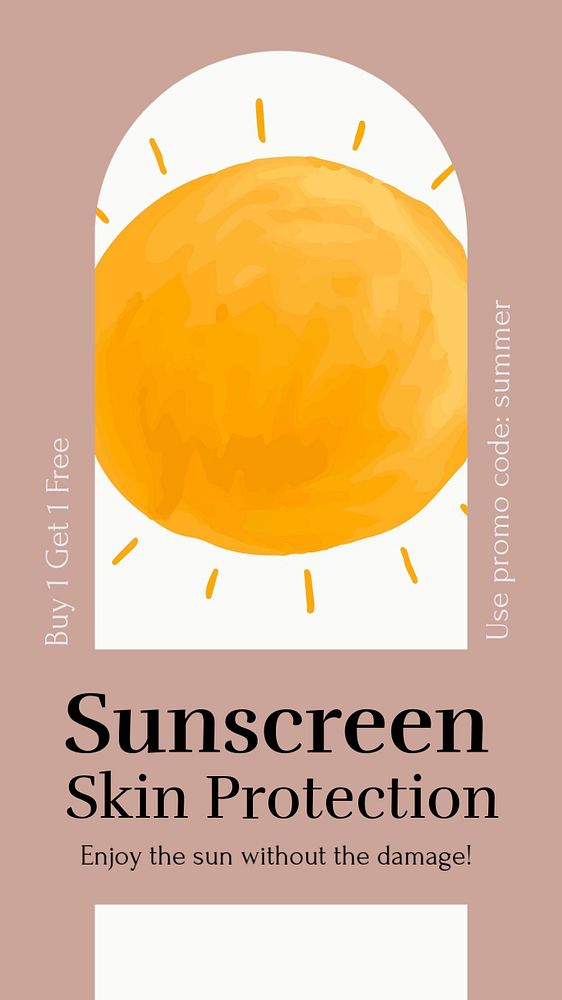 Sunscreen advertisement Instagram story template, editable design