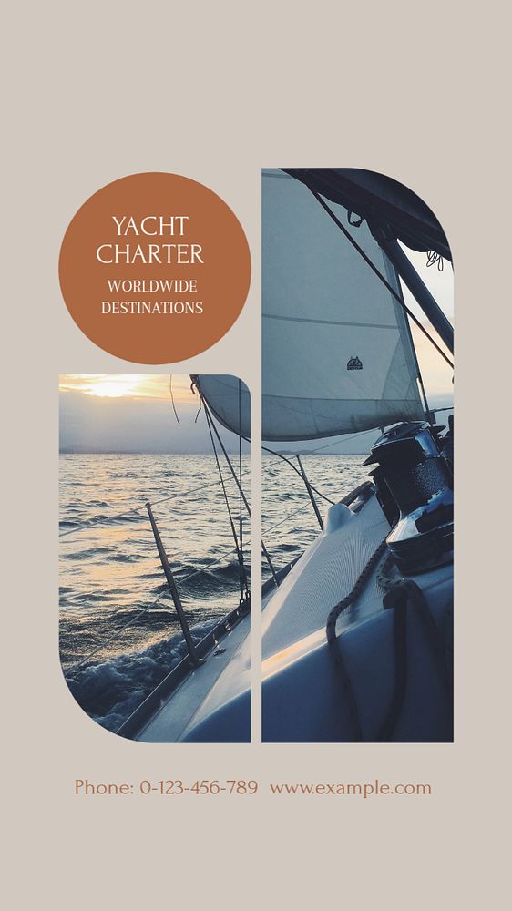 Yacht charter Instagram story template, editable design