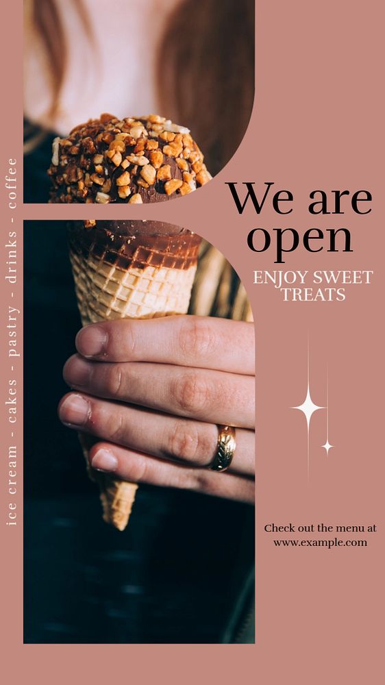 We are open Instagram story template, editable design