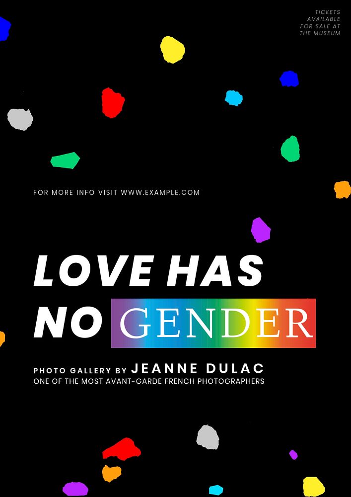 Genderless love poster template, Pride Month editable campaign