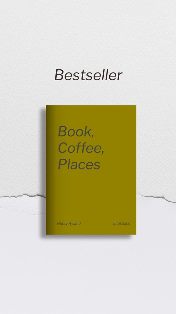 Bestseller ebook Facebook story template, editable ripped paper design