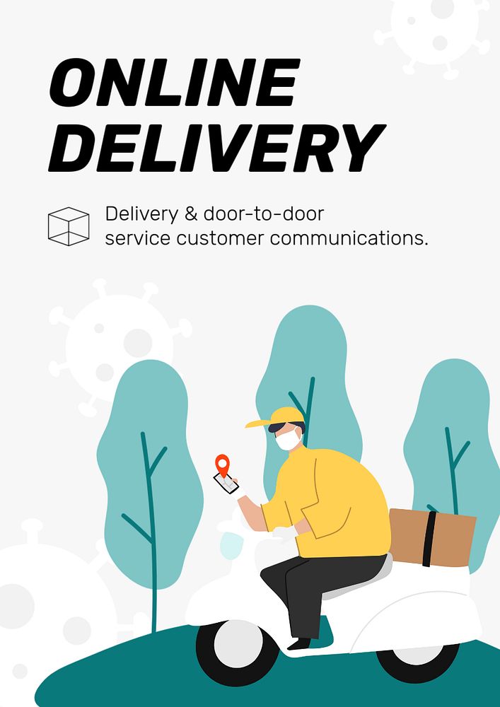 Online delivery editable poster template