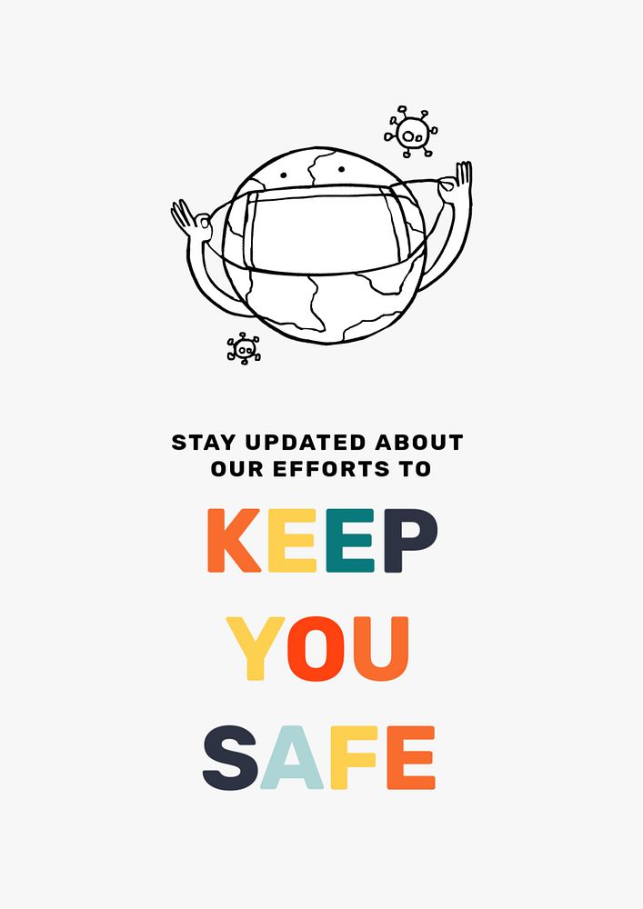 Keep you safe poster template, editable design