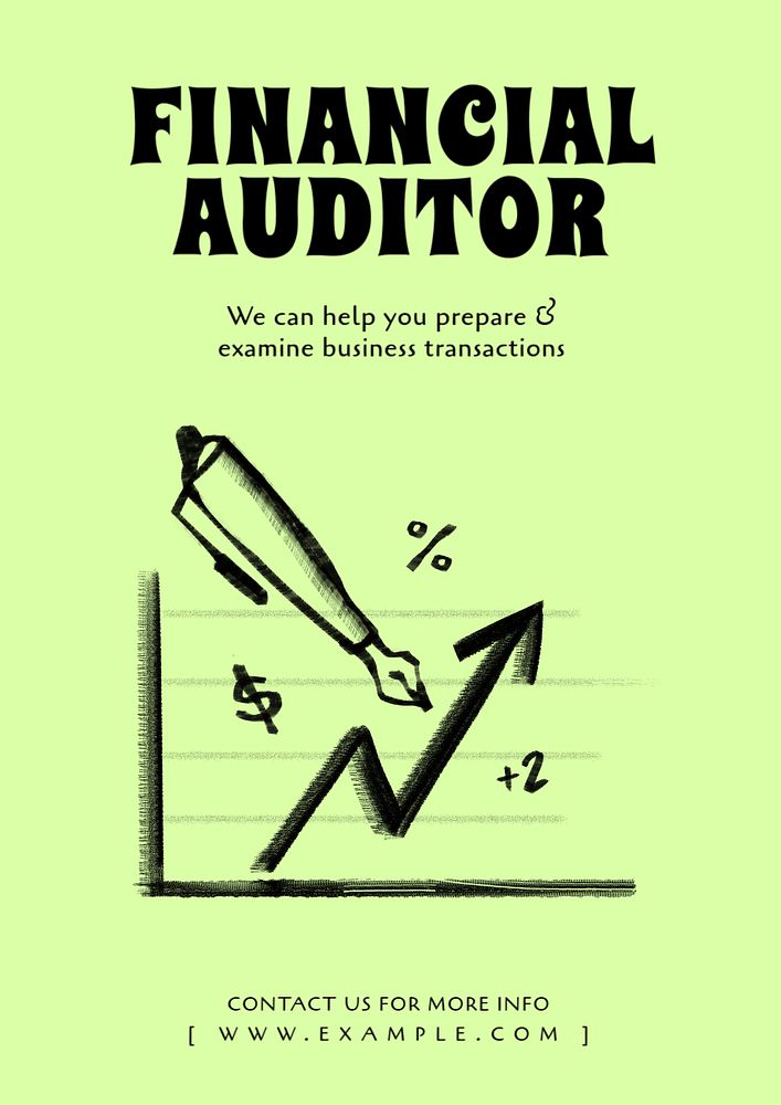 Financial auditor poster template, editable design