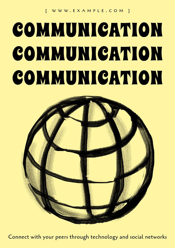 Communication globe poster template, editable design