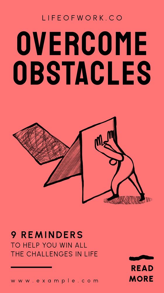 Overcome obstacles Instagram story template, editable design