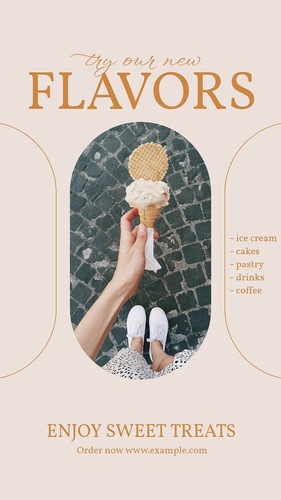 Sweet flavors Instagram story template, editable design