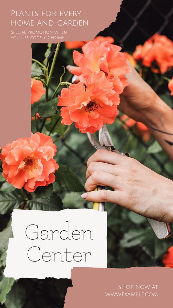 Garden center Instagram story template, editable design