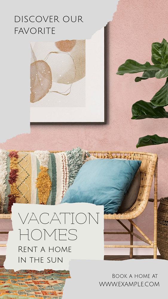 Vacation Home promotion Instagram story template, editable design