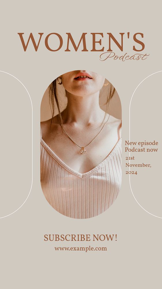 Women's podcast Instagram story template, editable design