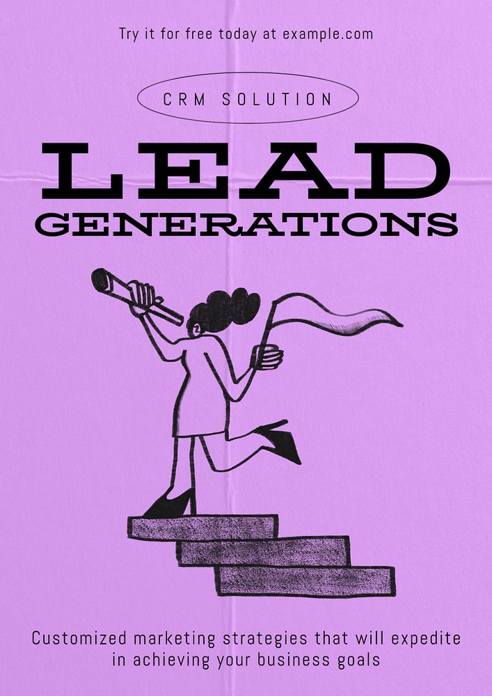 Lead generations poster template, editable design