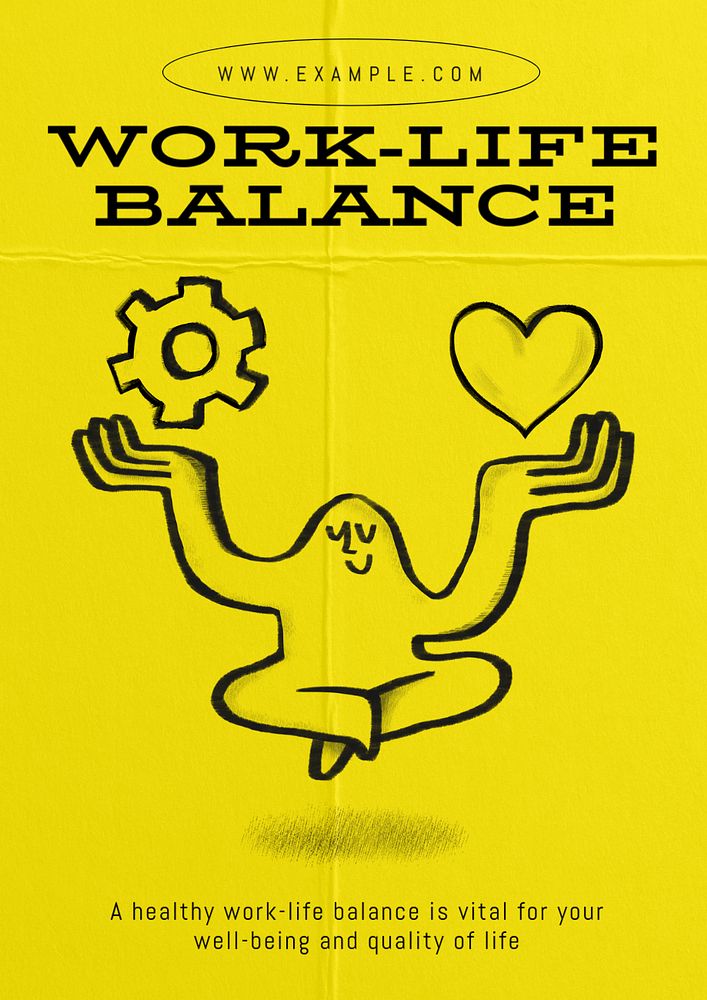 Work-life balance poster template, editable design