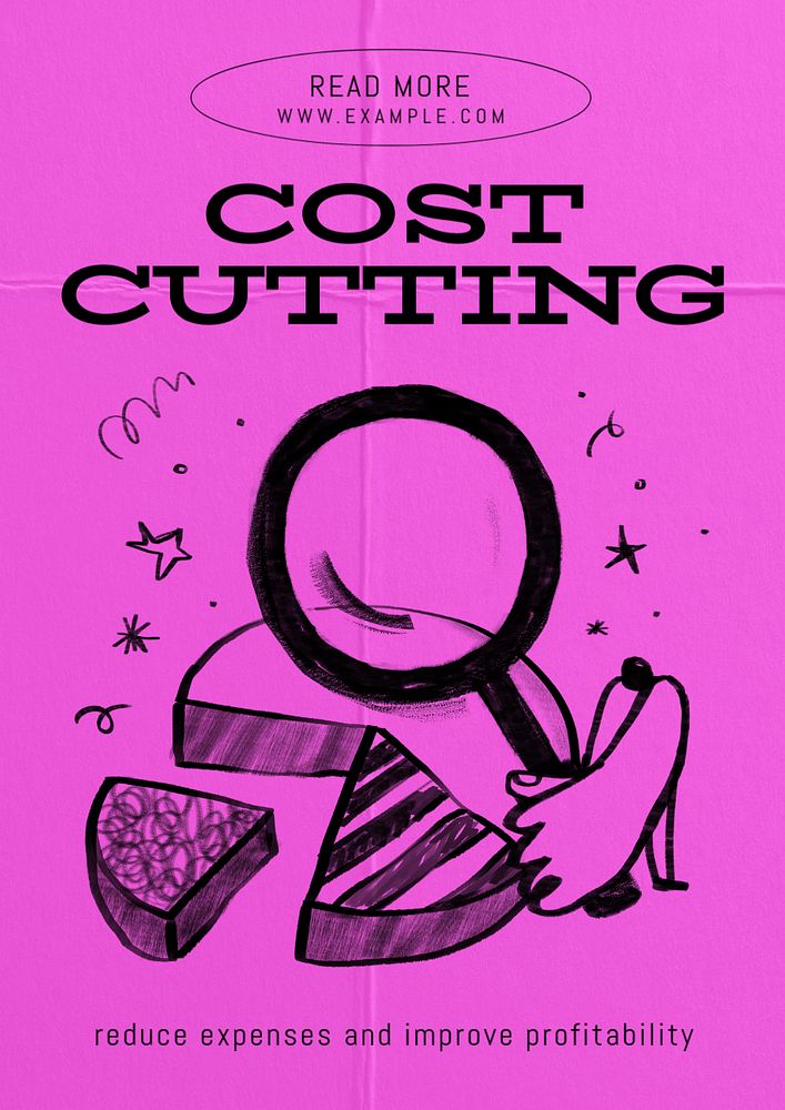 Cost cutting poster template, editable design