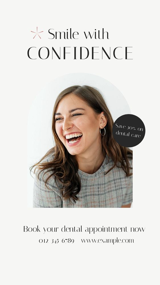 Smile confidently Instagram story template, editable design