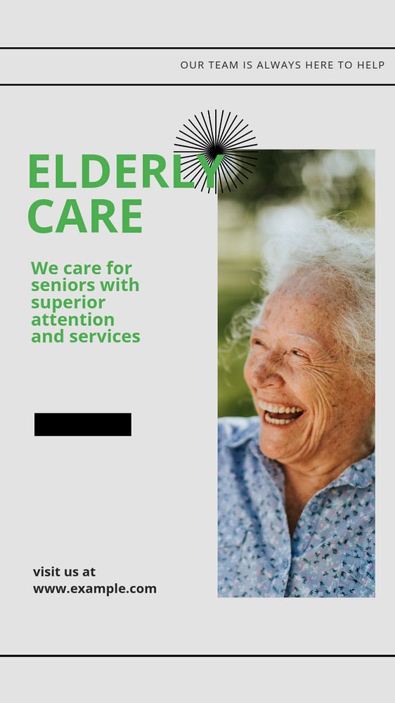 Elderly care Instagram story template, editable design