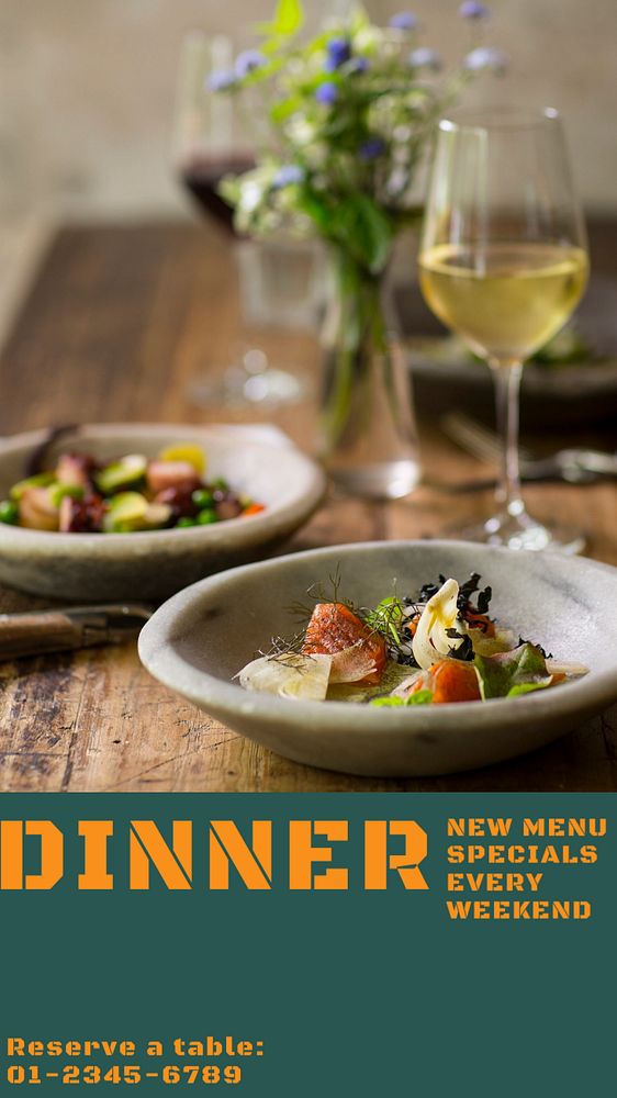 Dinner  Instagram story template, editable design for social media