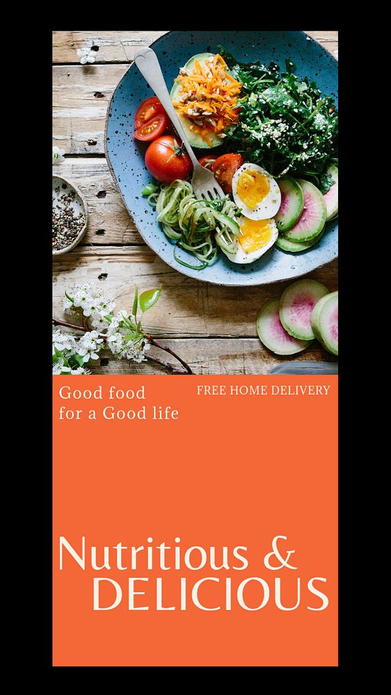 Food ad Instagram story template, editable design