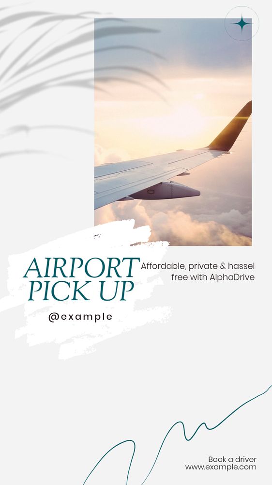 Airport pick up Instagram story template, editable design