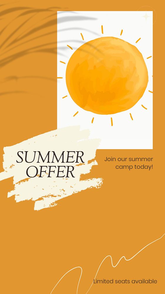 Summer camp Instagram story template, editable design