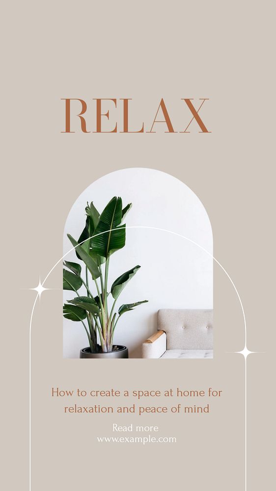 Relax at home Instagram story template, editable design