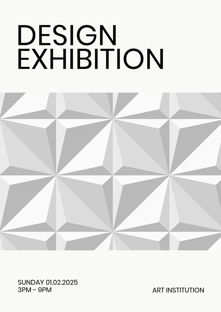 Design exhibition poster template, editable event advertisement