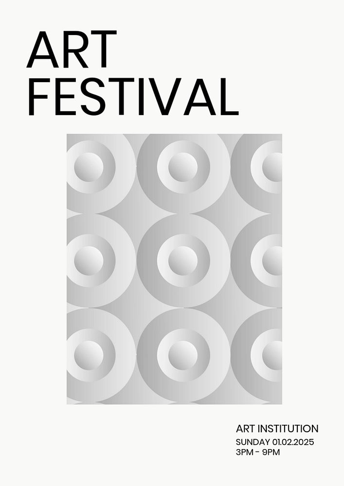 Art festival poster template, editable event advertisement