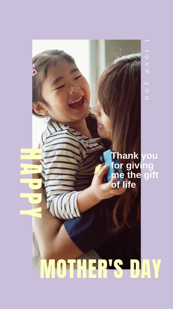 Happy mother's day  Instagram story template, editable design for social media