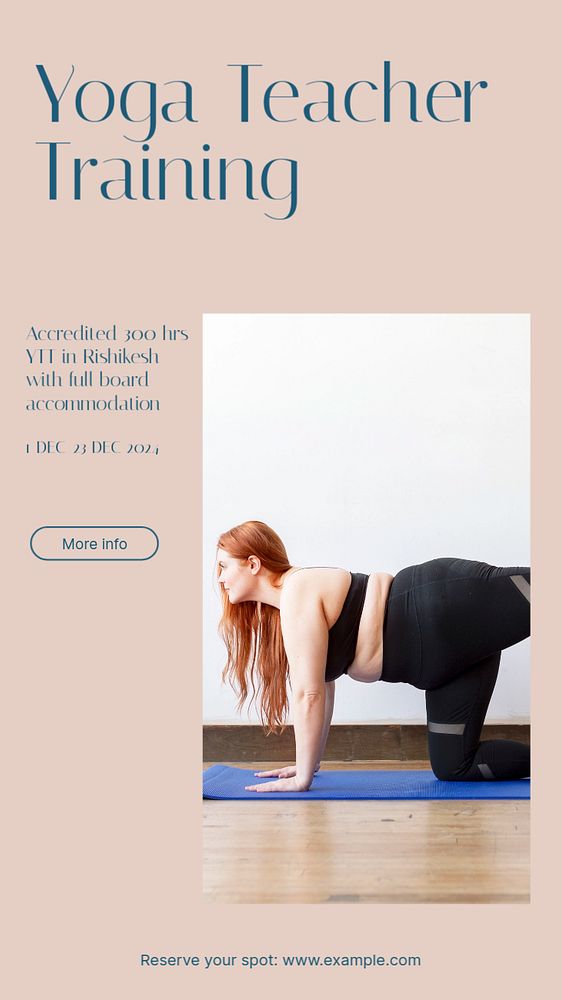 Yoga teacher training ads Instagram story template, editable design