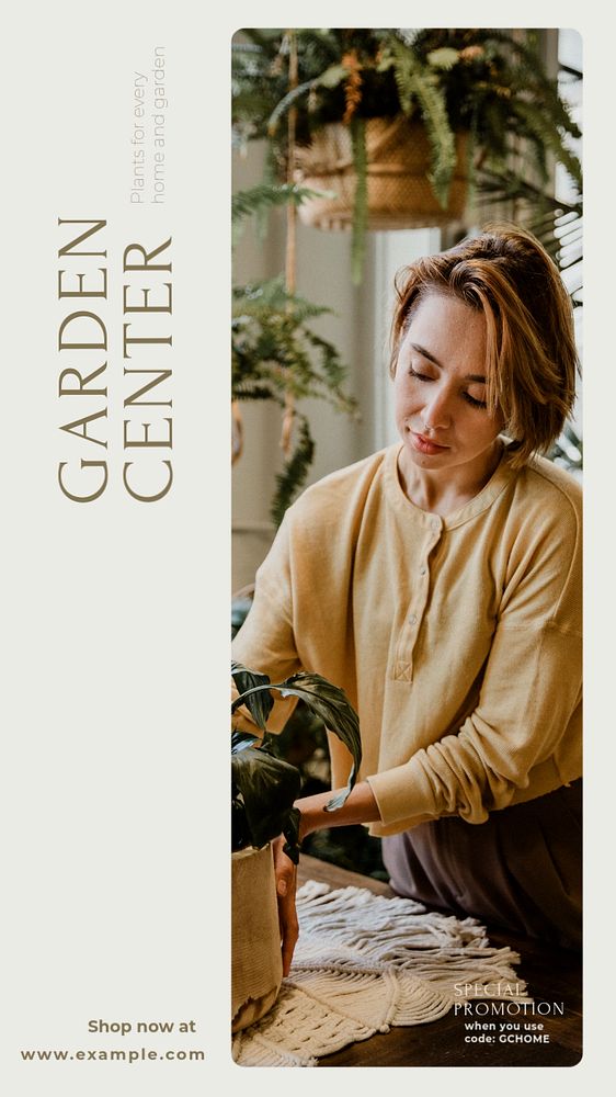 Garden center Instagram story template, editable design