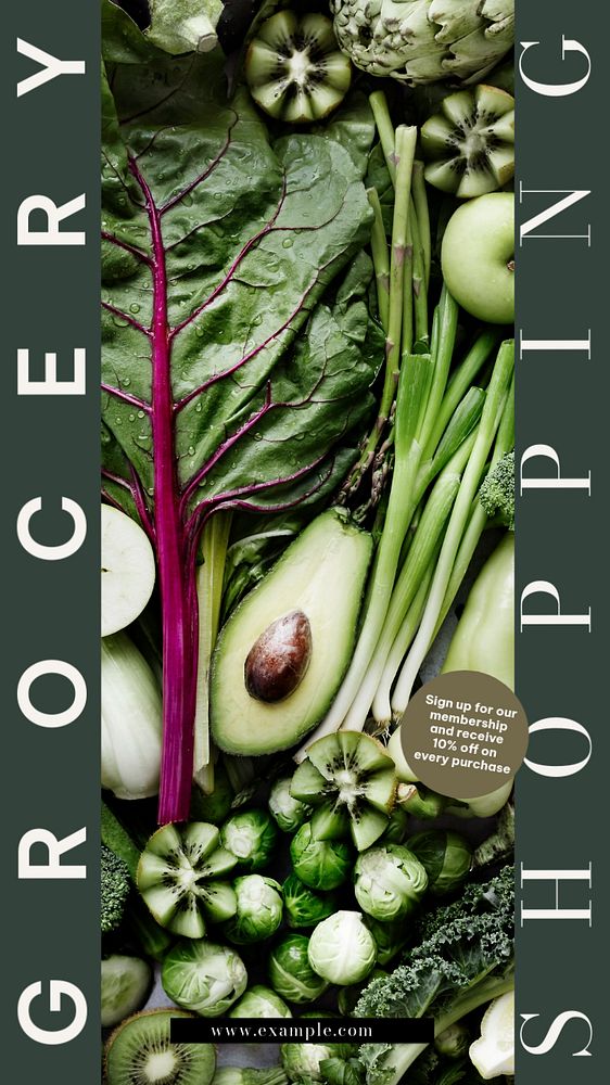 Grocery shopping Instagram story template, editable design