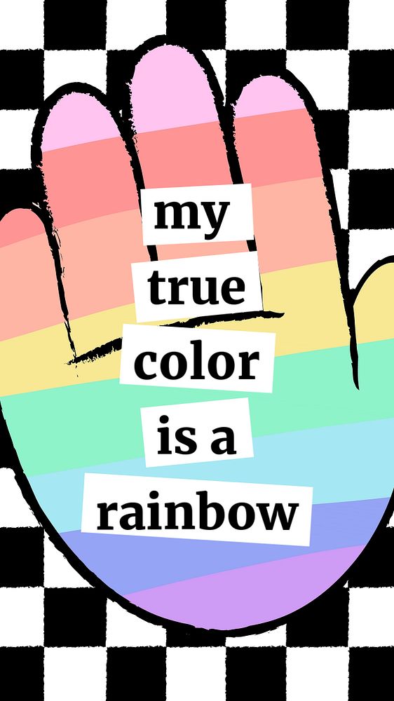 LGBTQ+ quote Instagram story template, editable hand doodle design