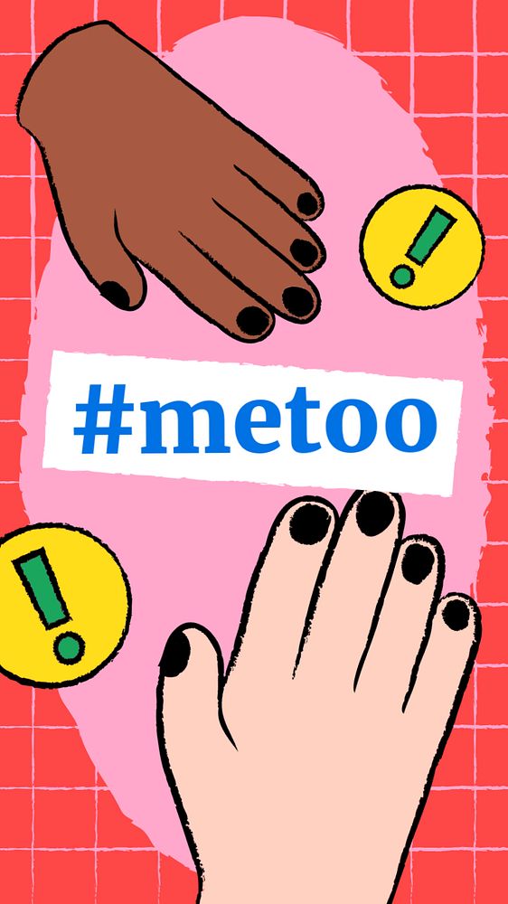 #metoo movement Instagram story template, editable hand doodle design